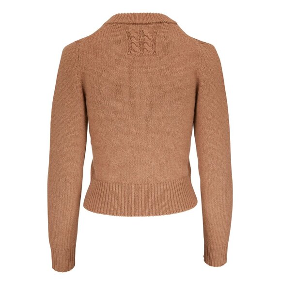 Nili Lotan Cornwall Camel V-Neck Sweater - Picture 2 of 13
